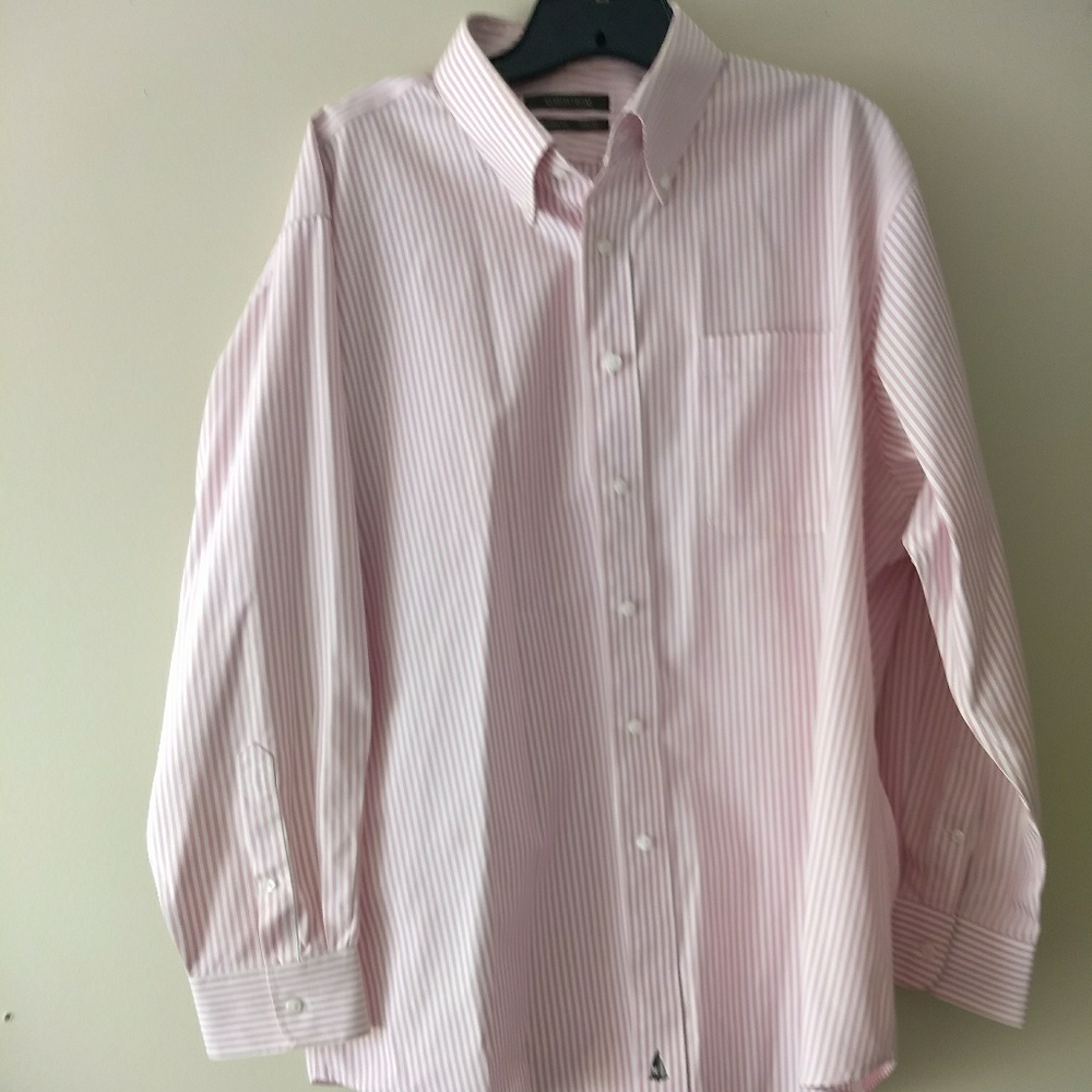 *3/$30 Sale* Men's pink and white striped dress shirt